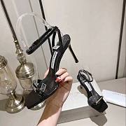 Jimmy Choo Jaxon 95 Patent Black Leather Sandals - 3