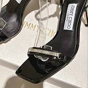 Jimmy Choo Jaxon 95 Patent Black Leather Sandals - 4