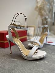 Christian Louboutin Queen Ankle Strap Sandal White Heel 10cm - 1