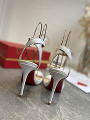 Christian Louboutin Queen Ankle Strap Sandal White Heel 10cm - 5