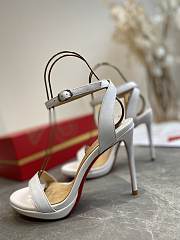 Christian Louboutin Queen Ankle Strap Sandal White Heel 10cm - 3