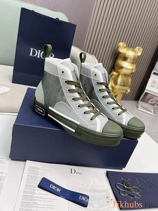 Dior B23 High Olive Sneaker Oblique - 1