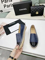 Chanel Espadrille Navy Black Leather - 5