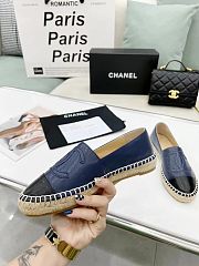 Chanel Espadrille Navy Black Leather - 2