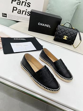 Chanel Espadrille Black Leather