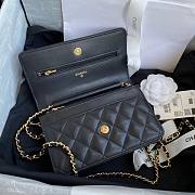 Chanel Wallet On Chain Woc Black Lambskin Gold 19cm - 2