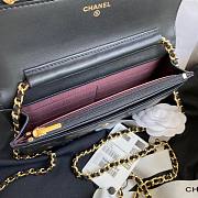 Chanel Wallet On Chain Woc Black Lambskin Gold 19cm - 3