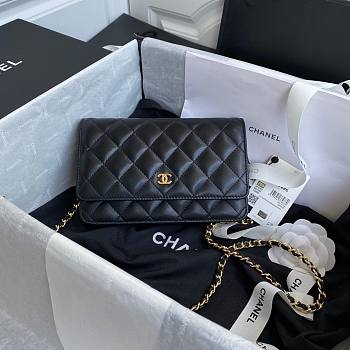 Chanel Wallet On Chain Woc Black Lambskin Gold 19cm SALE