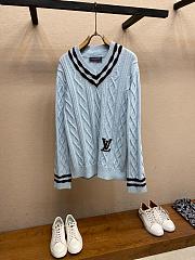 Louis Vuitton LV Cable-Knit Wool Blue Sweater - 1