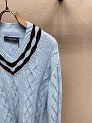 Louis Vuitton LV Cable-Knit Wool Blue Sweater - 2