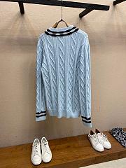 Louis Vuitton LV Cable-Knit Wool Blue Sweater - 3