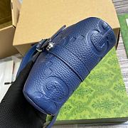 Gucci Jumbo GG Small Messenger Bag Blue 18.5x14.5x4.5cm - 3