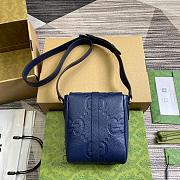 Gucci Jumbo GG Small Messenger Bag Blue 18.5x14.5x4.5cm - 2