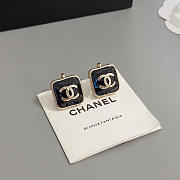 Chanel Enamel Strass CC Earrings Black - 1