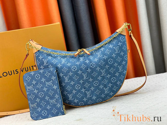 Louis Vuitton LV Loop Hobo Denim Blue 38x26x10cm - 1