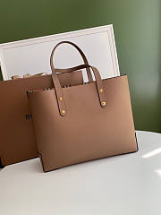 Burberry Embossed Crest Leather Tote Beige 35x29x12cm - 6