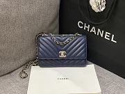 Chanel WOC 80983 V Dark Blue GHW - 1