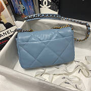 Chanel 19 Flap Bag Blue Gold Lambskin 26cm - 3