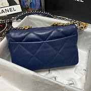 Chanel 19 Large Flap Bag Navy Blue Gold 30cm - 4