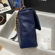 Chanel 19 Large Flap Bag Navy Blue Gold 30cm - 3