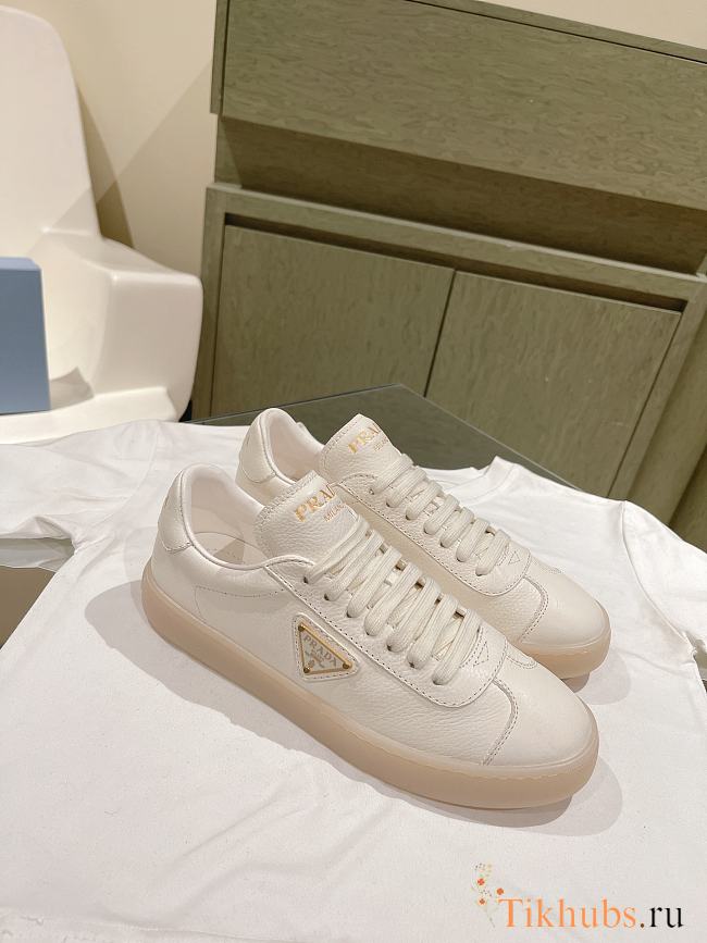 Prada White Leather Sneakers - 1