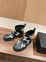 Chanel Black White Boots - 2