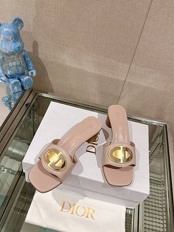 Dior Forever Heeled Slide Nude Calfskin 5cm