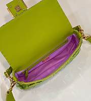 Fendi Sequin Baguette Bag In Green 27cm - 6