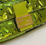 Fendi Sequin Baguette Bag In Green 27cm - 5