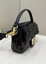 Fendi Sequin Baguette Bag In Black 27cm - 4