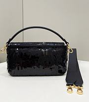 Fendi Sequin Baguette Bag In Black 27cm - 3