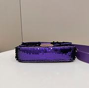 Fendi Sequin Baguette Bag In Purple 27cm - 6