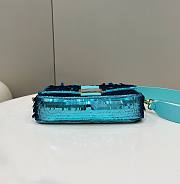 Fendi Sequin Baguette Bag In Blue 27cm - 6