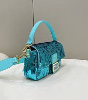 Fendi Sequin Baguette Bag In Blue 27cm - 5