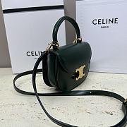 Celine Mini Besace Triomphe in Shiny Calfskin Green 15.5x11.5x5cm - 6