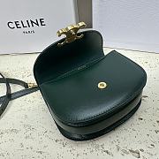 Celine Mini Besace Triomphe in Shiny Calfskin Green 15.5x11.5x5cm - 2