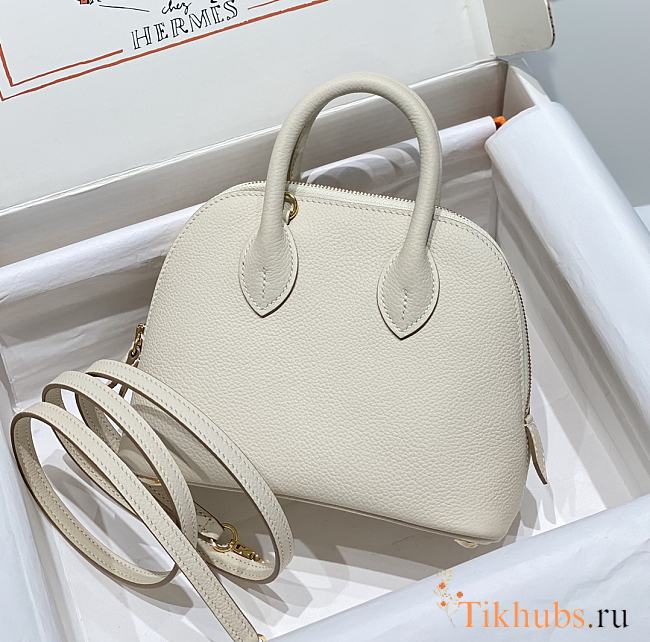 Hermes Mini Bolide Bag White Gold 19x14x8cm - 1