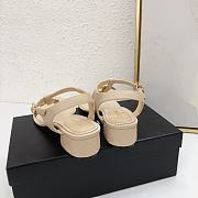 Chanel Beige Lambskin Chain CC Logo Thong Sandals 5cm - 4