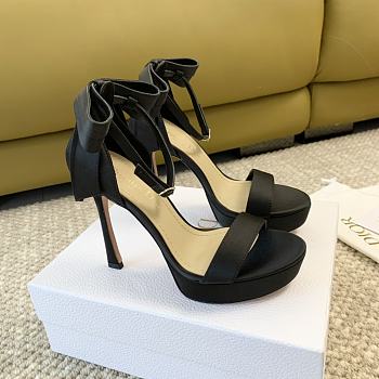 Dior Heeled Sandal Black Satin 12cm