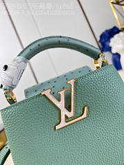 Louis Vuitton LV Mini Capucines Sky Blue Leather Ostrich 22cm - 3