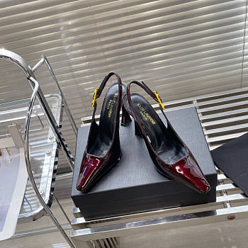 YSL Slingback Wine Heel 10cm