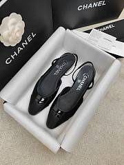 Chanel Slingback Black Patent Sandal - 1