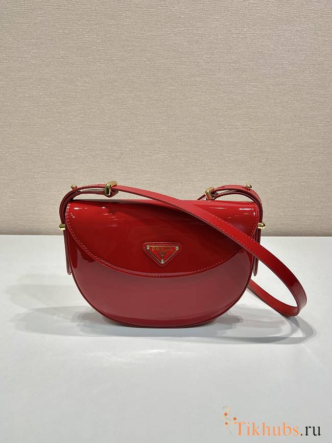 Prada Patent Shoulder Bag Red 23x12x6cm - 1