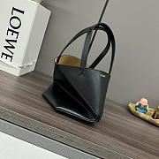 Loewe Mini Puzzle Fold Tote in Shiny Calfskin Black 20x16.5x9.5cm - 5