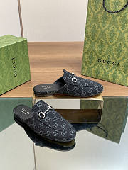 Gucci Princetown Horsebit Denim Black Slipper - 4