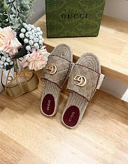 Gucci Wmns GG Logo Canvas Sandals - 4