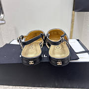 Chanel Slingback Black Gold Flat - 5