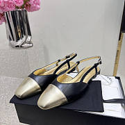 Chanel Slingback Black Gold Flat - 3