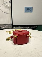 Prada Mini Pouch Red Patent 8x8x3.5cm - 5