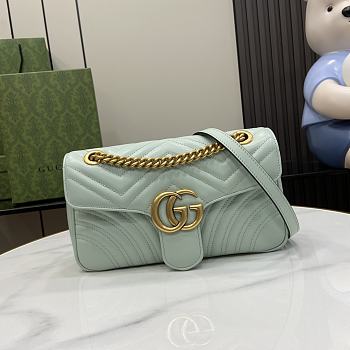 Gucci GG Marmont Small Shoulder Bag Pale Green 26x13x6cm